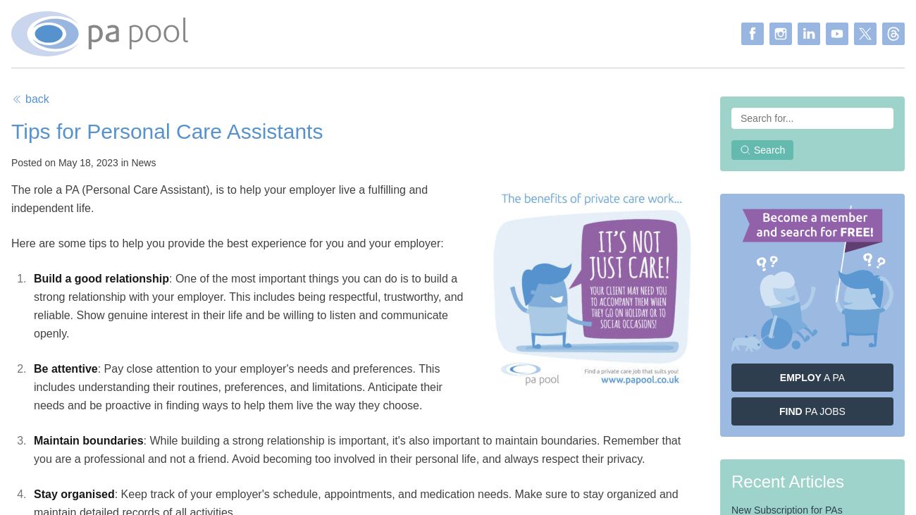 pa-pool-tips-for-personal-care-assistants